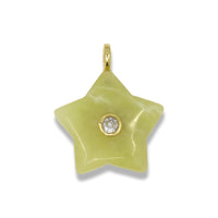 Quartz Star Pendant With 14k Gold Plated Hook