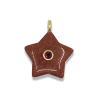 Quartz Star Pendant With 14k Gold Plated Hook