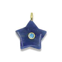 Quartz Star Pendant With 14k Gold Plated Hook