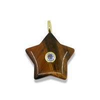 Quartz Star Pendant With 14k Gold Plated Hook