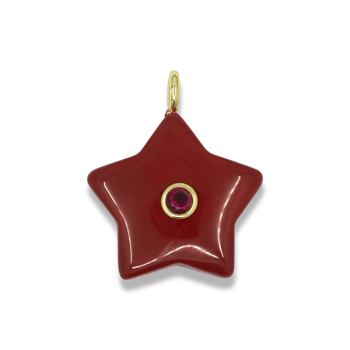 Quartz Star Pendant With 14k Gold Plated Hook