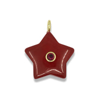 Quartz Star Pendant With 14k Gold Plated Hook