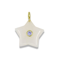 Quartz Star Pendant With 14k Gold Plated Hook