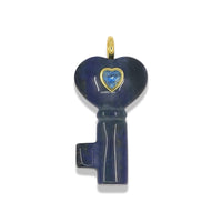 White Quartz Key Pendant With 14k Gold Plated Hook