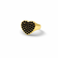 Heart Pavé Signet Adjustable Pinky Ring
