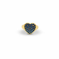 Heart Pavé Signet Adjustable Pinky Ring