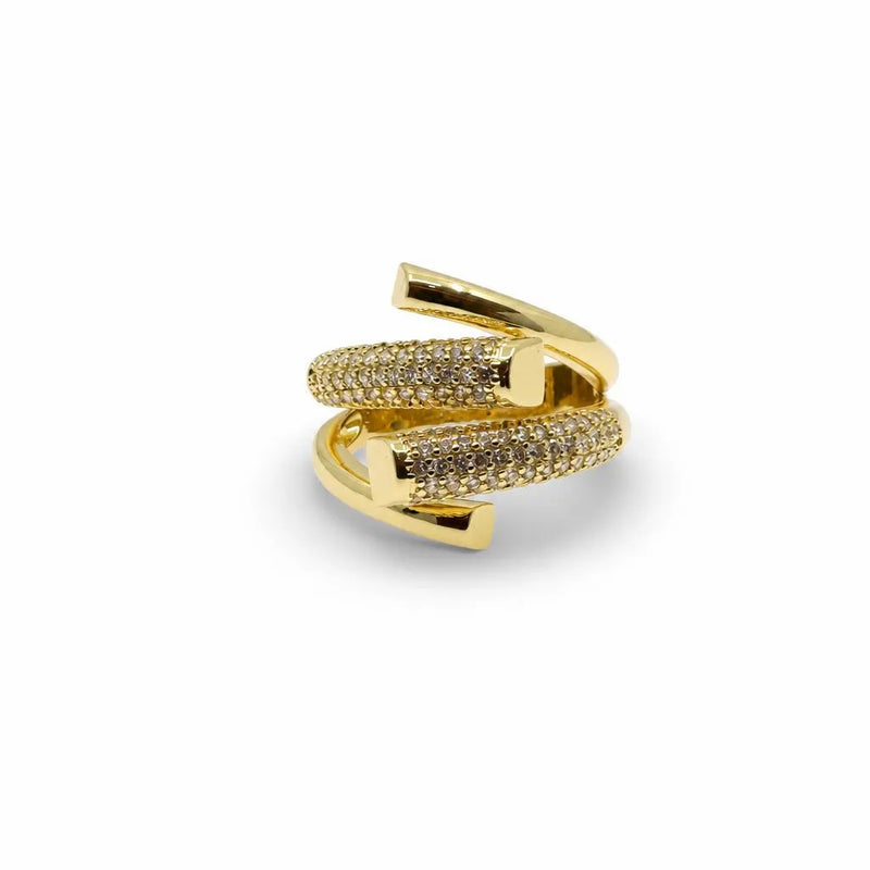 Pavé Zirconia Multi-Band Wrap Adjustable Ring