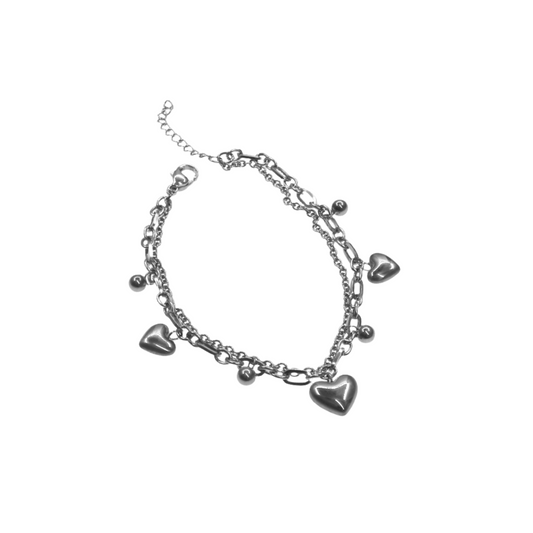 STEEL GOLD/SILVER CHARMS BRACELET