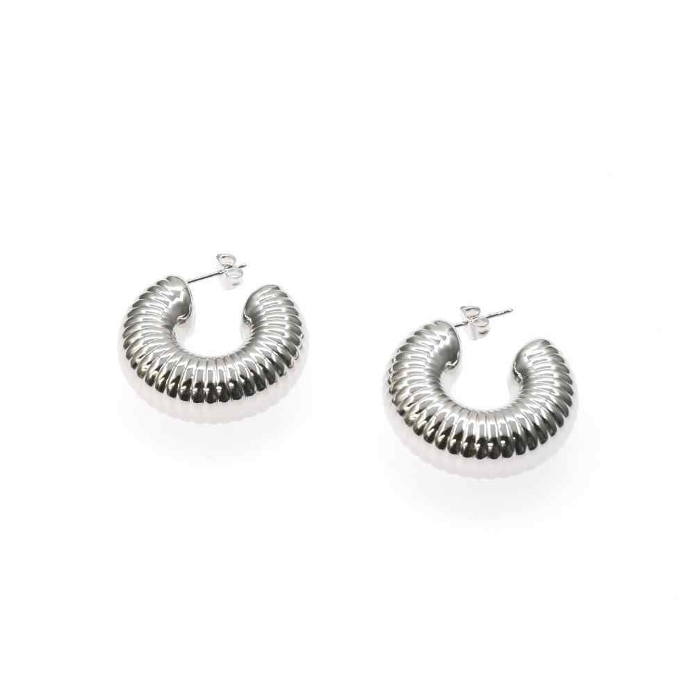 Chunky silver and gold AFRICA II HOOP earrings with a bold, statement design.