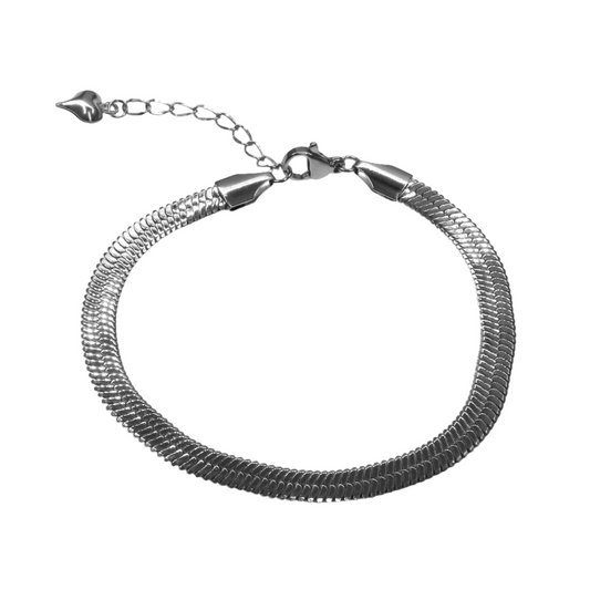 STEEL HERRINGBONE LINK BRACELET