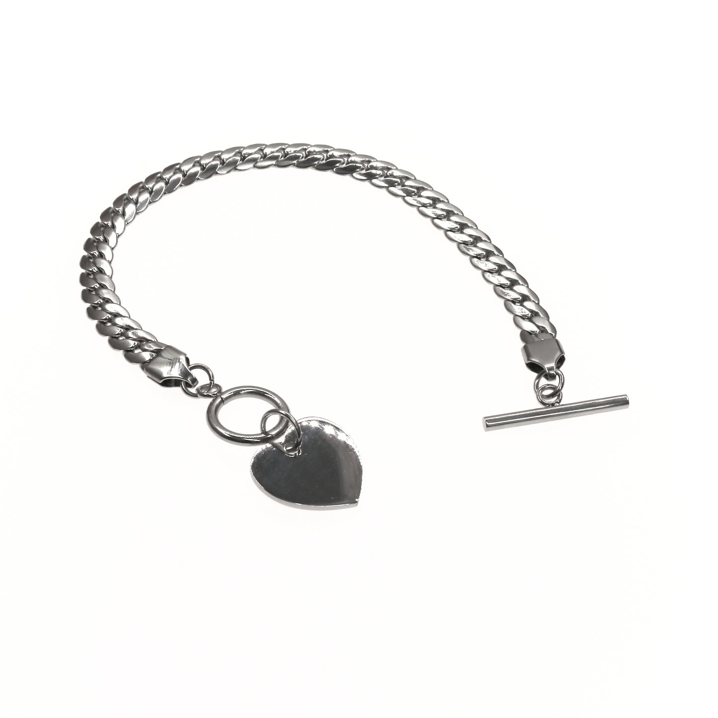 STEEL FLAT LOVE HAVANA LINK BRACELET