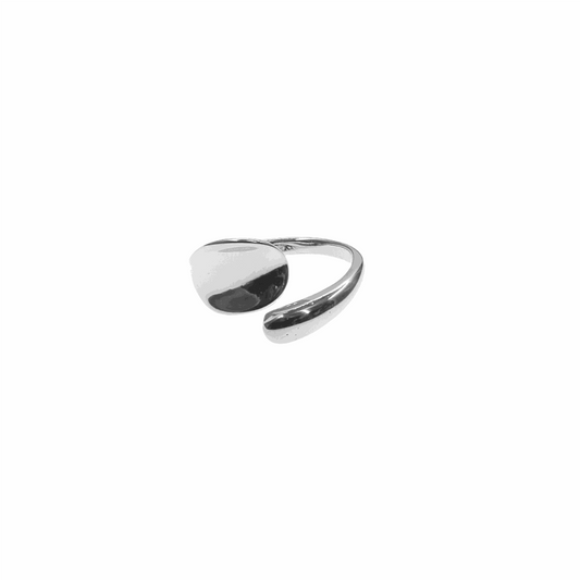 FLAT GOTA GOLD & SILVER RING with a smooth, polished flat design and open band style