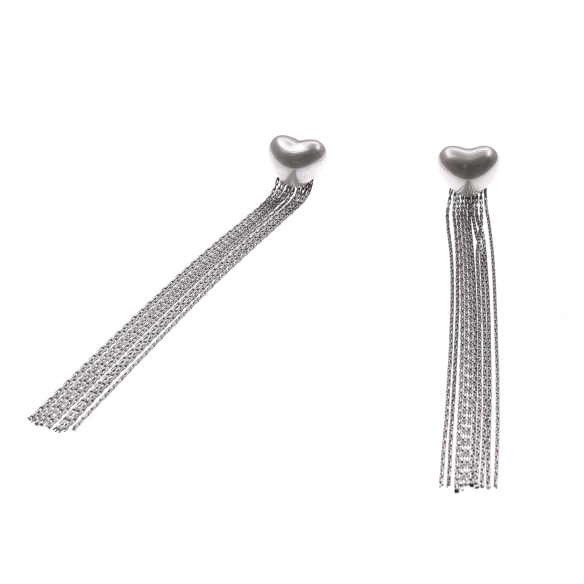 PEARL RAIN EARRING with stainless steel design and delicate pearl accents.