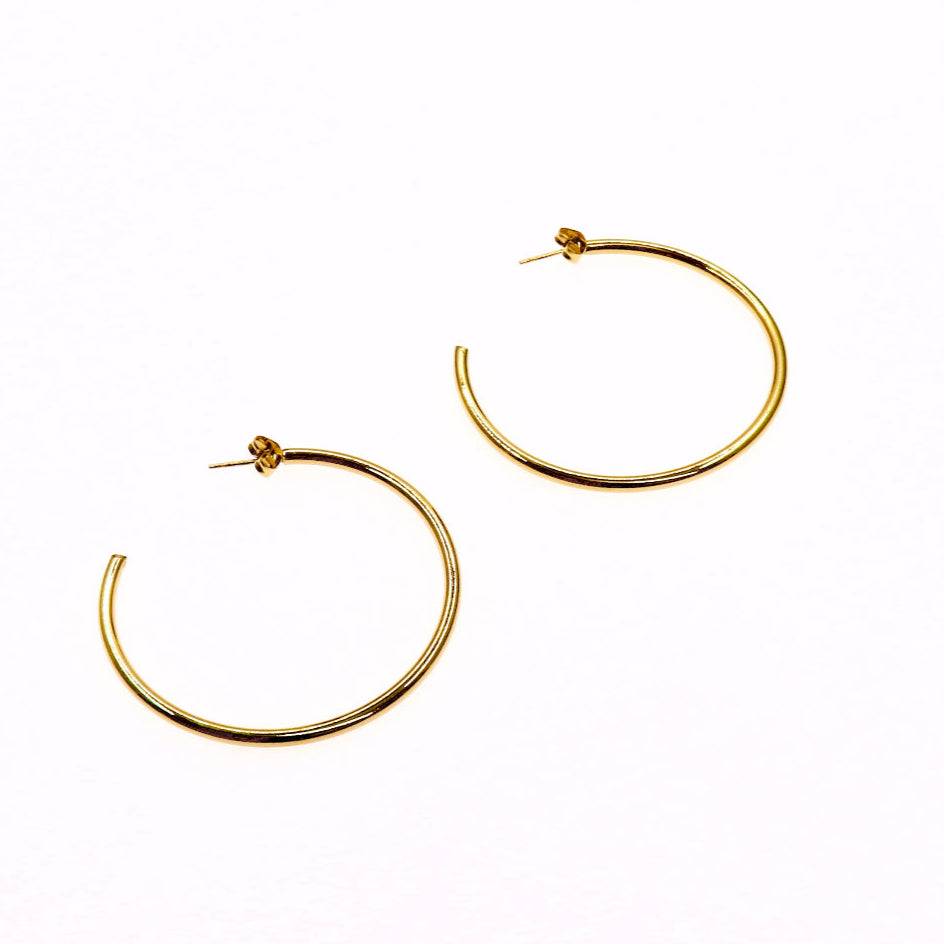 STAINLESS STEEL GOLD CLASSIC HOOP