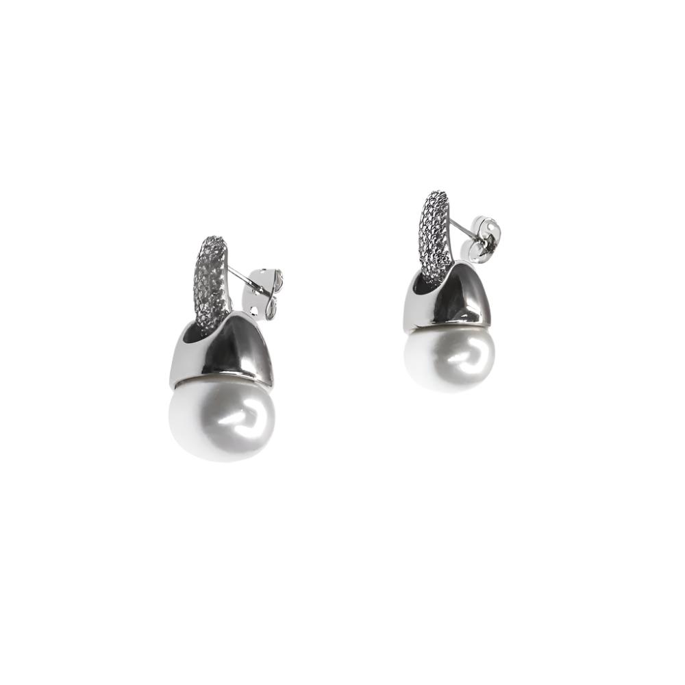 SHINE ZIRCONIA PEARL EARRING