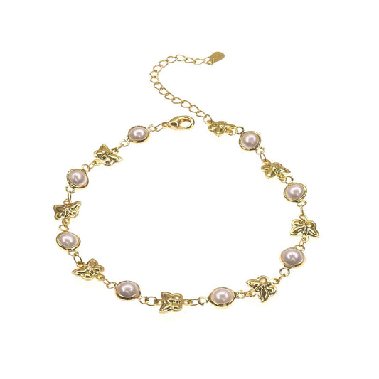 BUTTERFLY & PEARL ANKLET