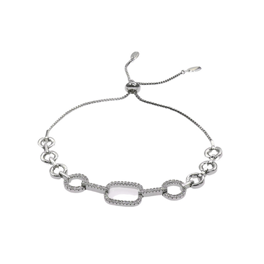 CIRCLE PAVE SILDER BRACELET