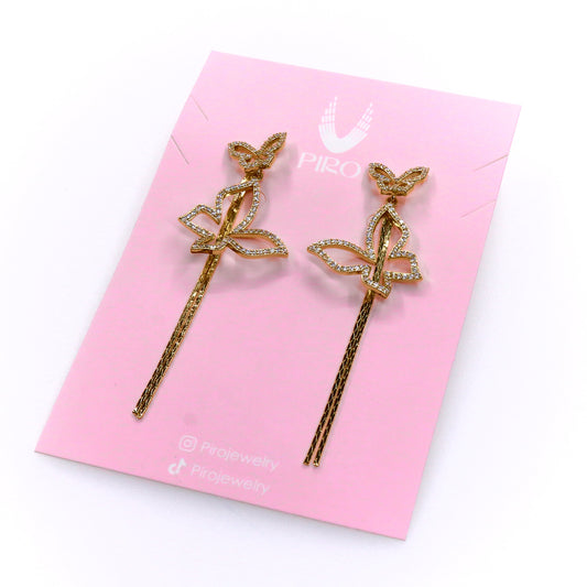 BUTTERFLY LONG EARRING