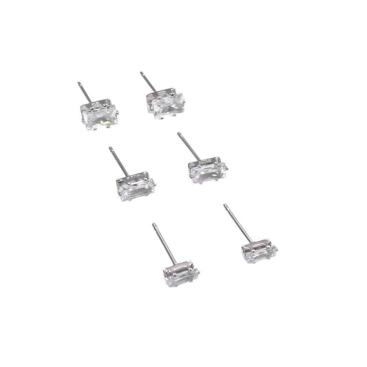 SQUARE ZIRCONIA STUDS SET