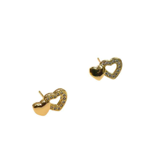 DOUBLE HEART STUD EARRING