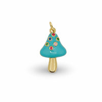 Rainbow Enamel Mushroom Pendant – 14K Gold Filled