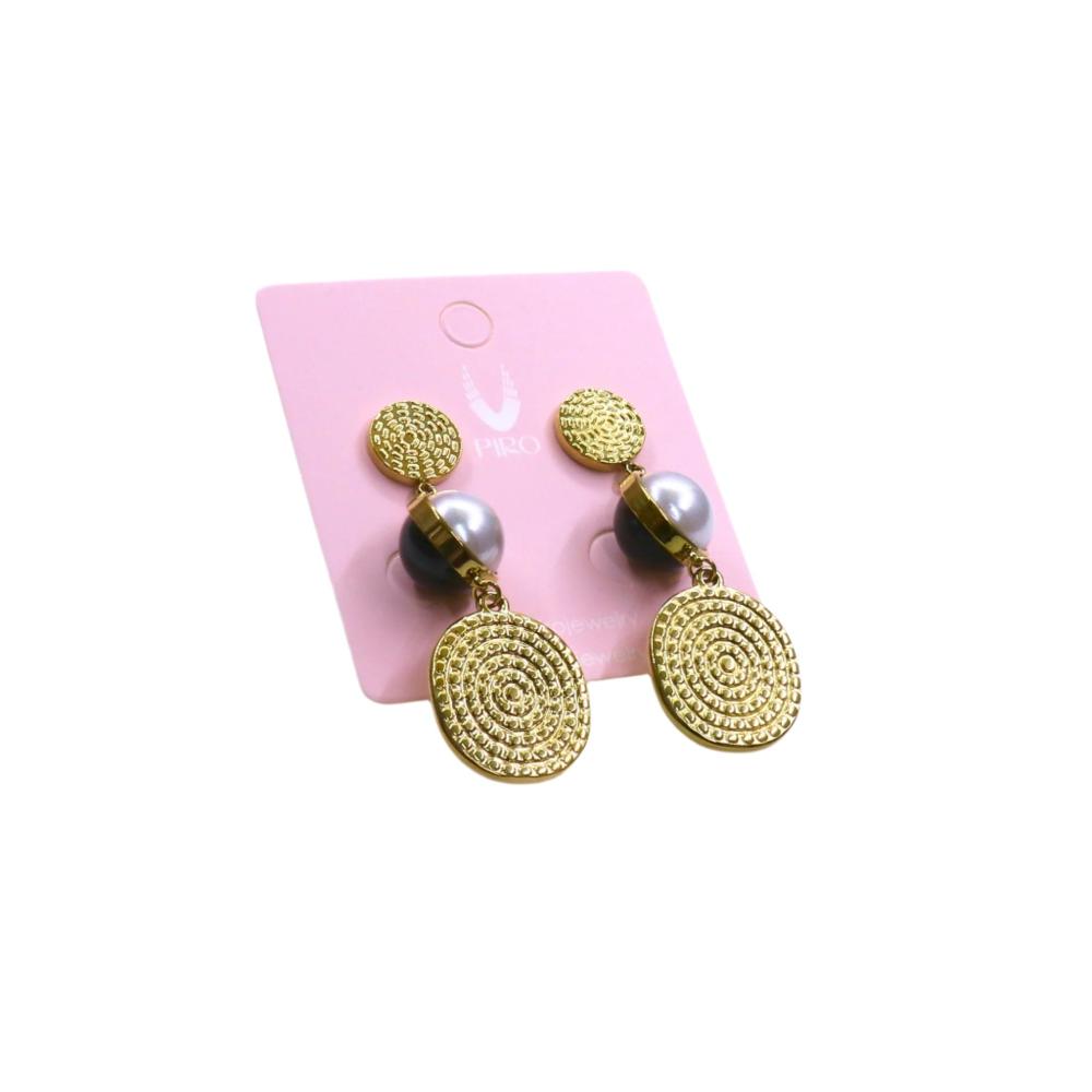 BLACK & WHITE LONG EARRING