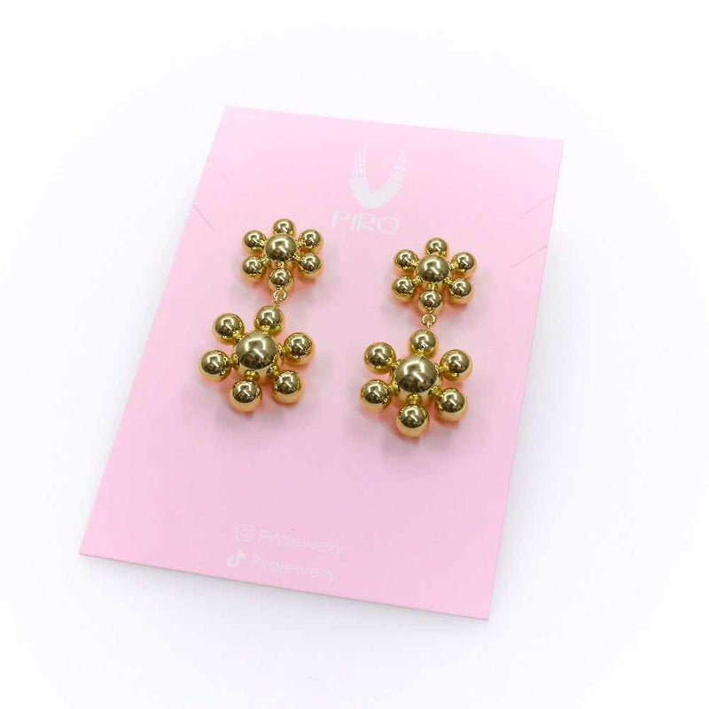 STAR BEADS LONG EARRING