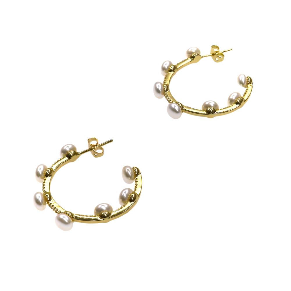 HOOP PEARL GOLD/SILVER