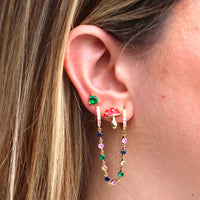 Rainbow Chain Huggie Single Earring – 14K Gold Filled