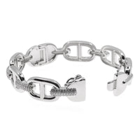 GG STYLE PAVE CZ HINGED BANGLE BRACELET- DOUBLE G DESIGN