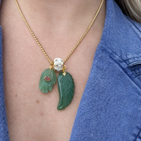 Natural Stone Hamsa Hand Pendant