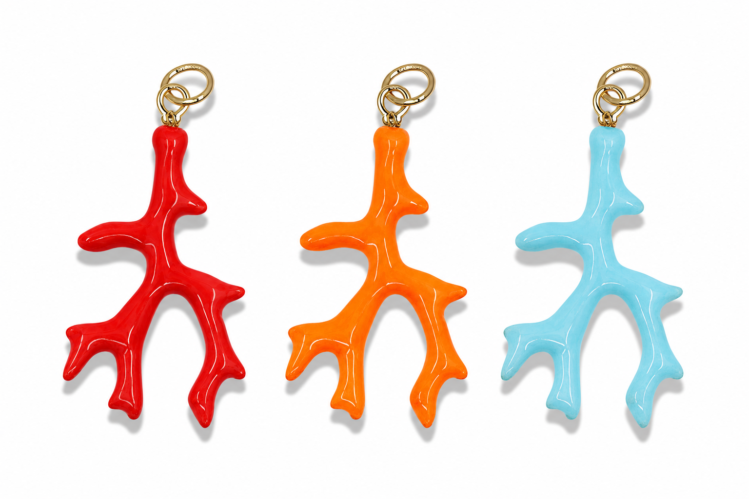 14K Gold Filled White Coral Branch Pendant