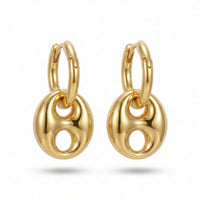 GG link hoop earrings – elegant gold chain hoop earrings for women