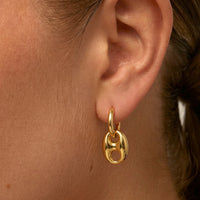 GG link hoop earrings – elegant gold chain hoop earrings for women