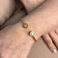PEARL AND ZIRCONIA GOLDEN BANGLE