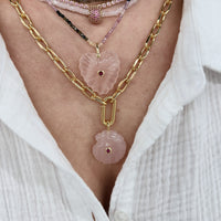 Quartz Sea Shell Pendant With 14k Gold Plated Hook
