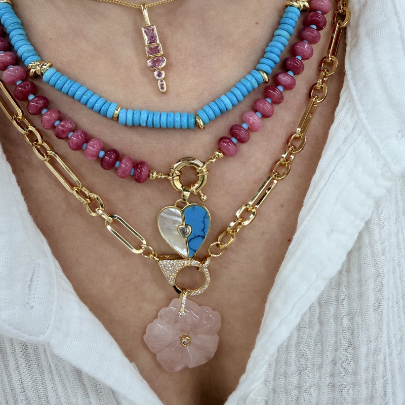 Flower Pendant With 14k Gold Plated Hook