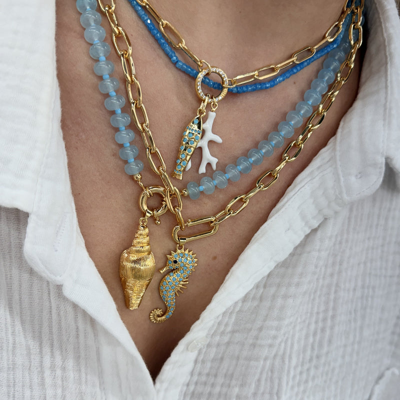 Gold Sea Snail Shell Pendant