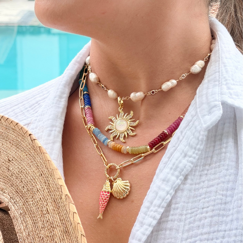 Natural Gemstone Beaded Necklace Collection With 14k Gold Filled Details