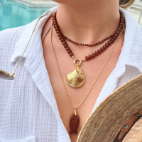 Natural Gemstone Necklace With 14k Gold Filled Donut Clasp