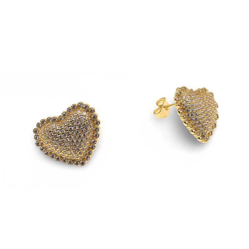 Heart full zirconia earring