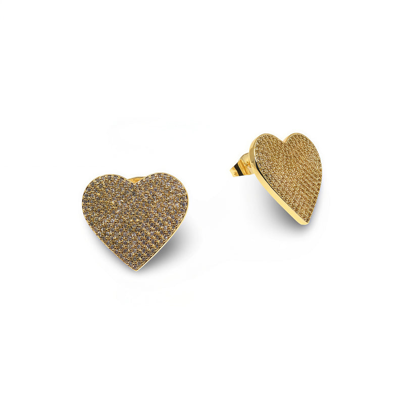 Flat heart earring whit zirconia