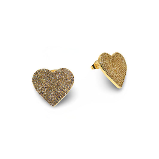 FLAT HEART EARRING WHIT ZIRCONIA