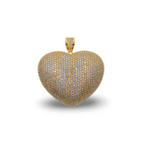 PUFFED ZIRCONIA HEART PENDANT