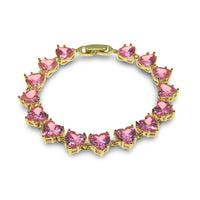 HEART- SHAPED CUBIC ZIRCONIA LINK BRACELET