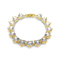 HEART- SHAPED CUBIC ZIRCONIA LINK BRACELET