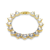 HEART- SHAPED CUBIC ZIRCONIA LINK BRACELET