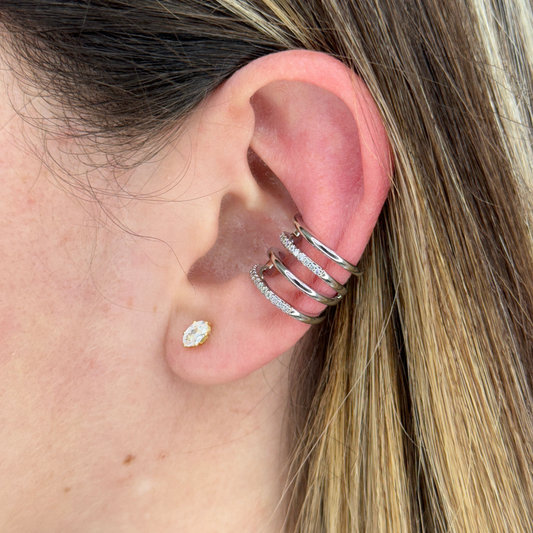 SILVER PAVE EARCUFF