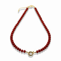 Natural Gemstone Necklace With 14k Gold Filled Donut Clasp