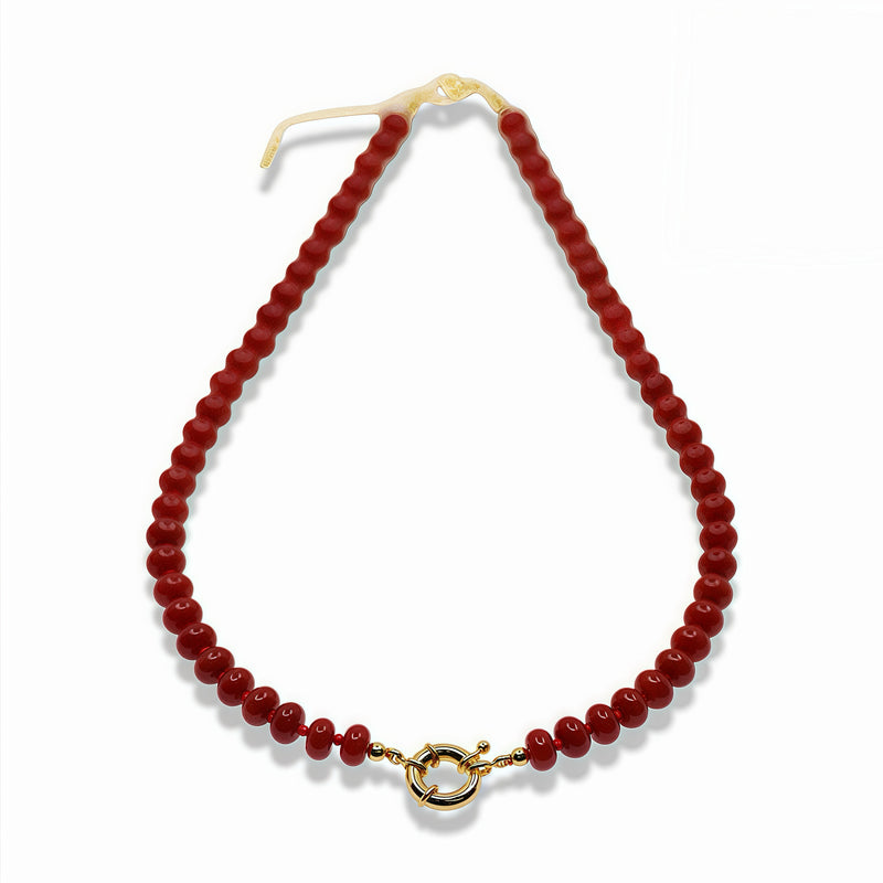 Natural Gemstone Necklace With 14k Gold Filled Donut Clasp